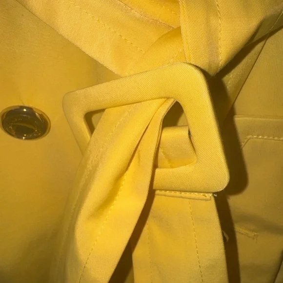 Calvin Klein Sunny Yellow Trench Coat - Picture 6 of 11